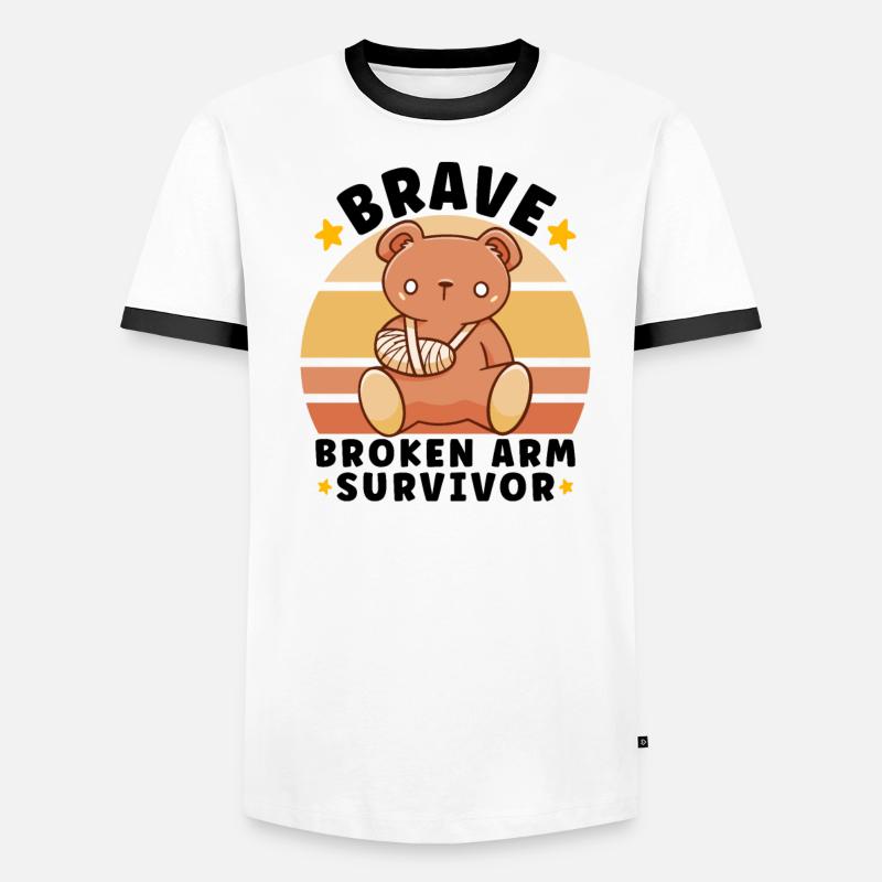 Broken Hand Broken Arm Broken Bones Funny Broken Men's Ringer Shirt