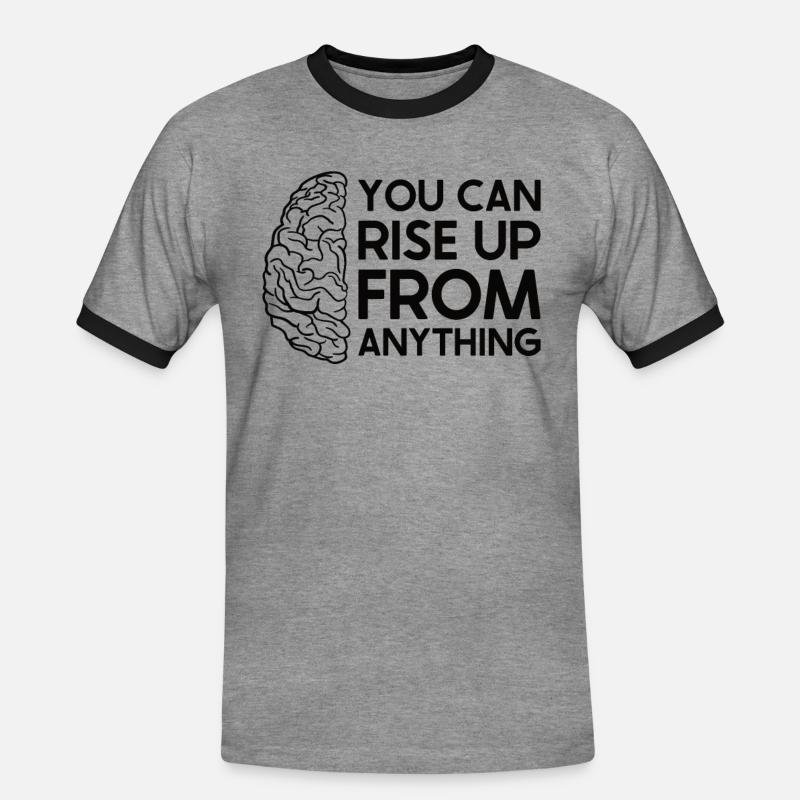 Schlaganfall Survivor Schlaganfall Bewusstsein - Männer Kontrast-T-Shirt - Grau meliert/Schwarz