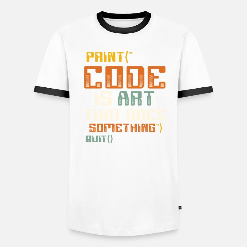 Code is an art that does something, programming Men's Ringer Shirt