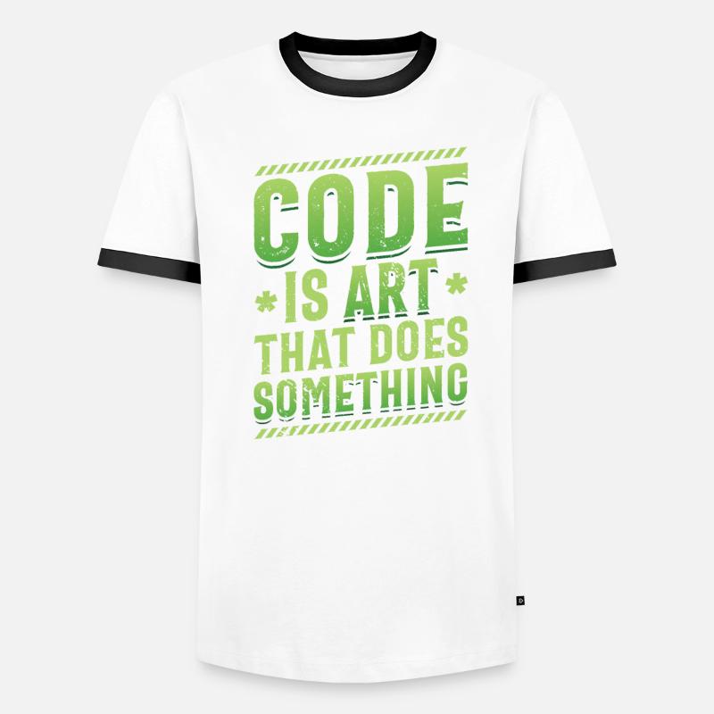 Code is an art that does something, programming Men's Ringer Shirt