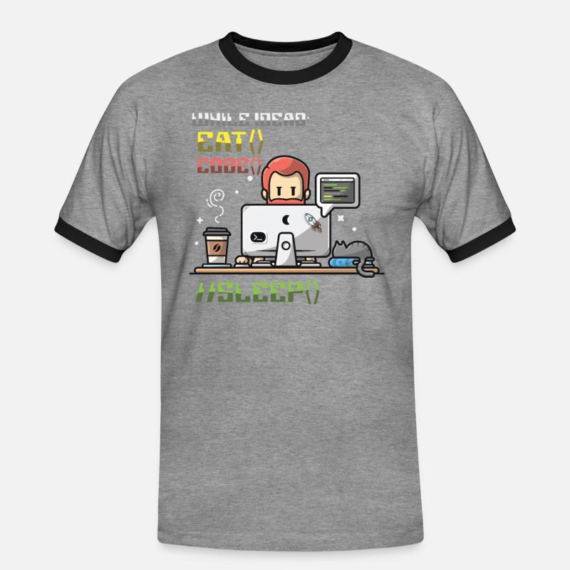 Programmierer,Computerprogrammierer,Witz - Männer Kontrast-T-Shirt - Grau meliert/Schwarz