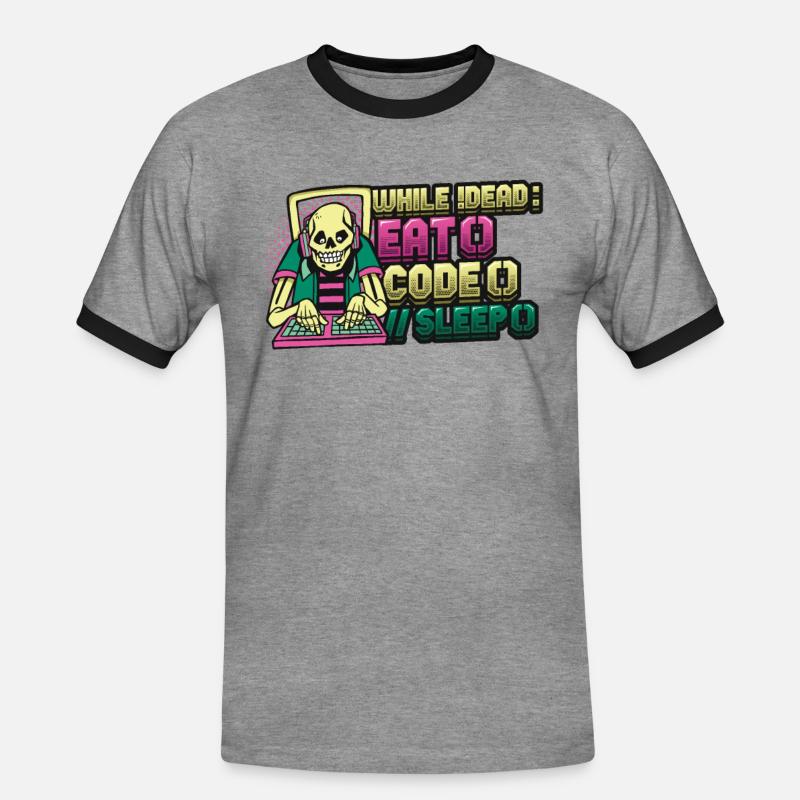 Programmierer,Computerprogrammierer,Witz - Männer Kontrast-T-Shirt - Grau meliert/Schwarz