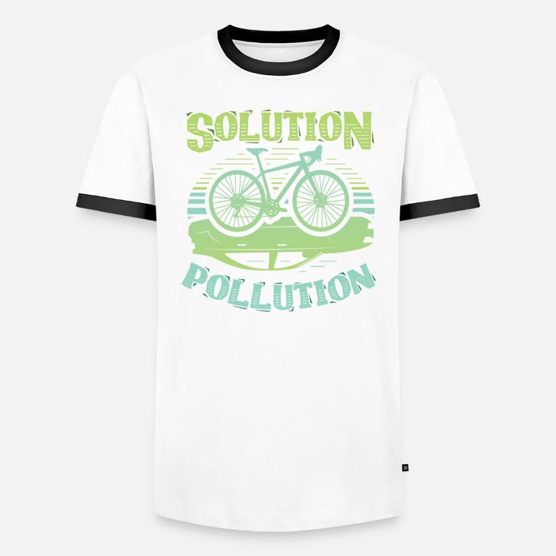 Polution Solution Environmental Protection Cycling Men's Ringer Shirt
