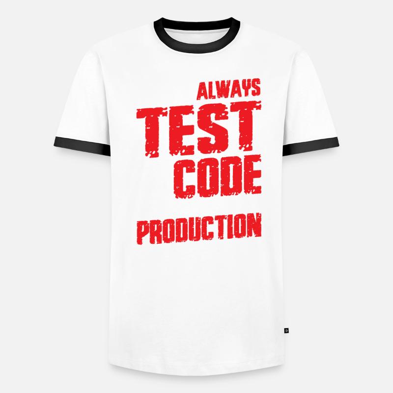 Ich Teste Meinen Code In Der Produktion Männer Kontrast-T-Shirt