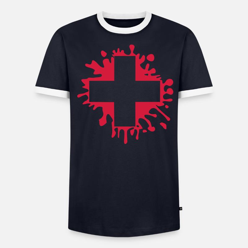 schweiz Männer Kontrast-T-Shirt