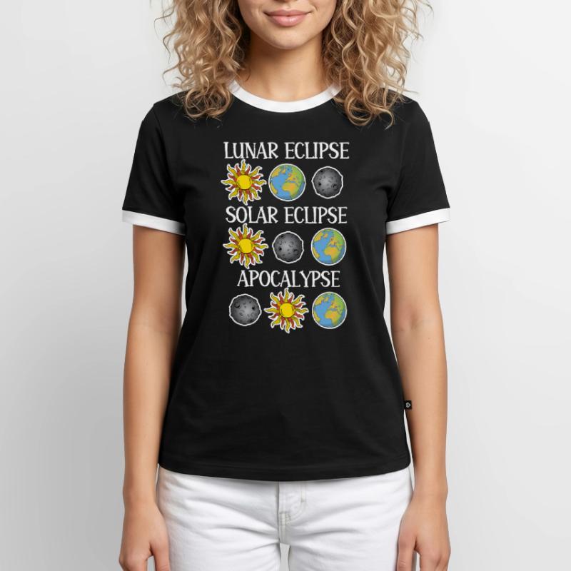 Lunar Eclipse Solar Eclipse Apocalypse Men's Ringer Shirt