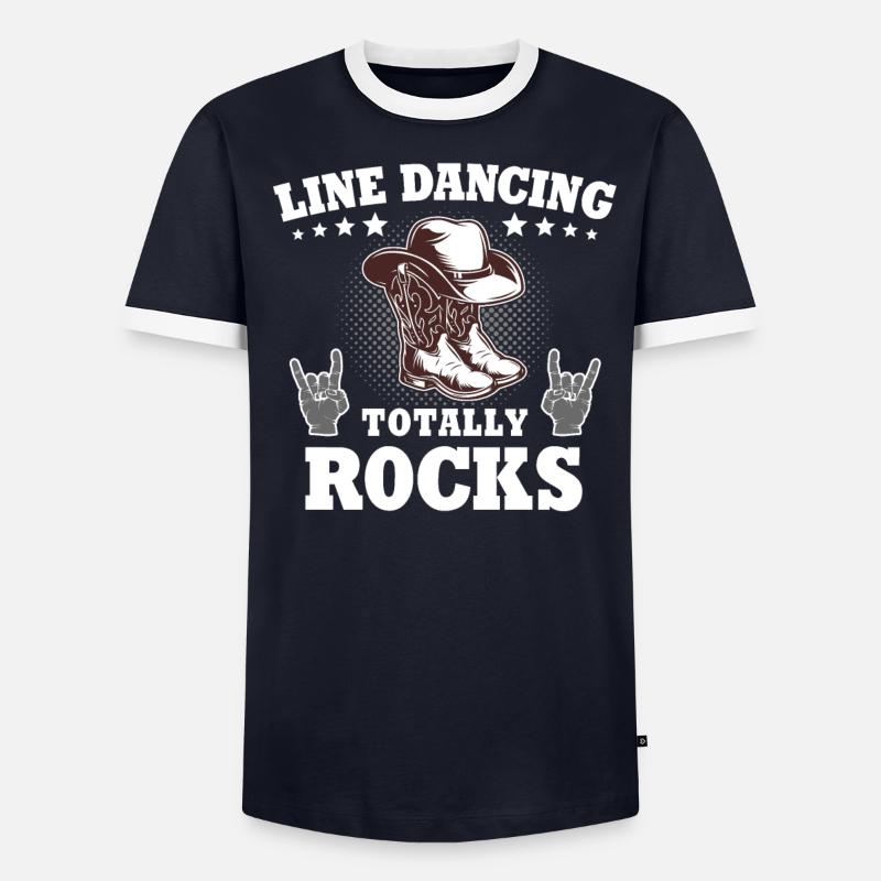Line Dance Line Dancing Männer Kontrast-T-Shirt