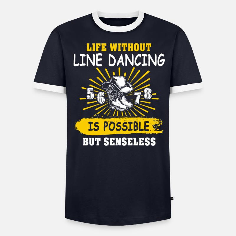 Line Dancing Line Dance Männer Kontrast-T-Shirt