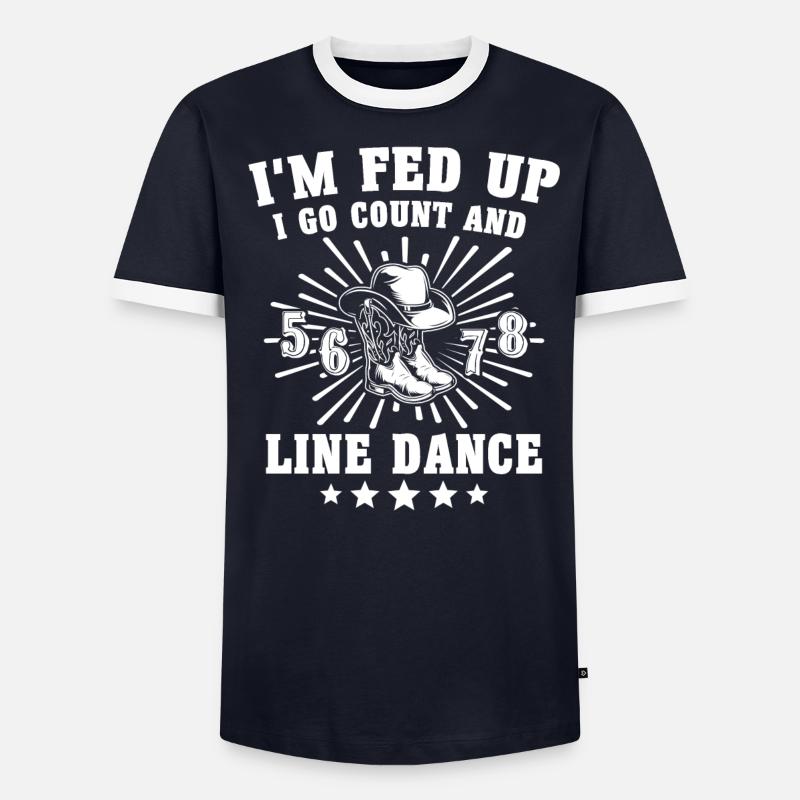 Line Dancing Line Dance Männer Kontrast-T-Shirt