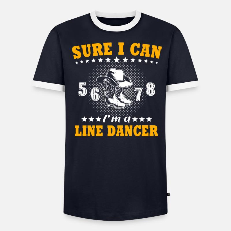 Line Dance Line Dancing Männer Kontrast-T-Shirt