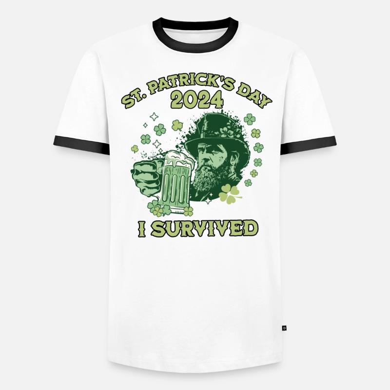 Fête de la Saint-Patrick 2024 T-shirt contrasté Homme