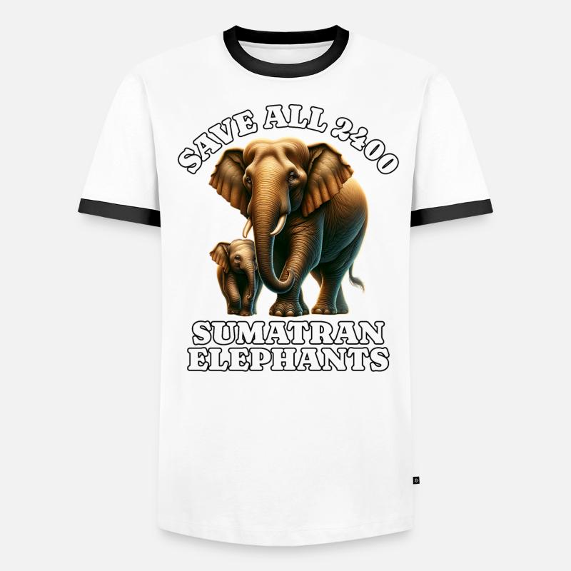 Save Sumatra Elefant Männer Kontrast-T-Shirt