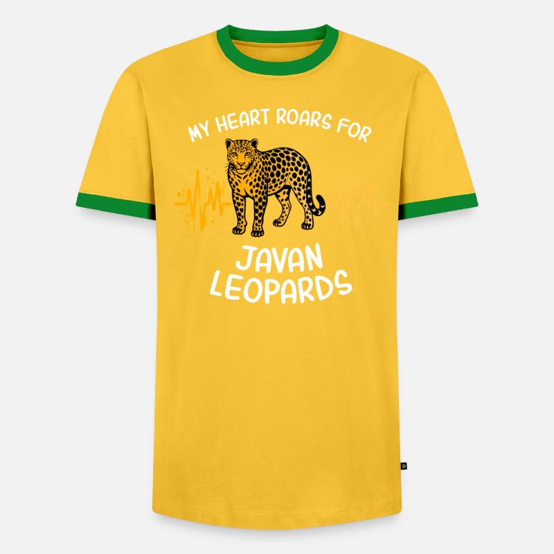Java Leopard Heart Line - Men's Ringer Shirt - undefined