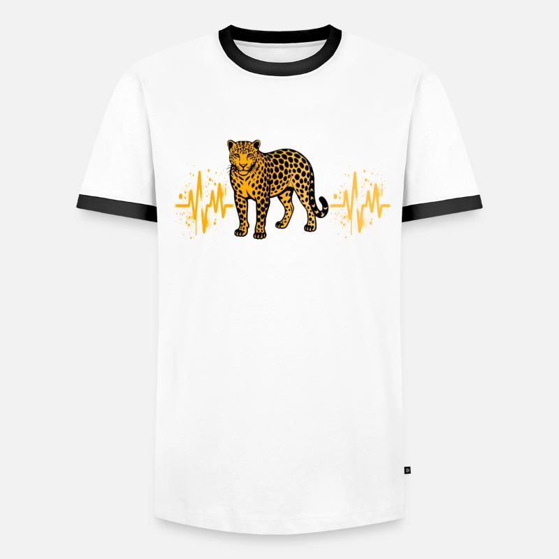 Java Leopard Heart Line Men's Ringer Shirt