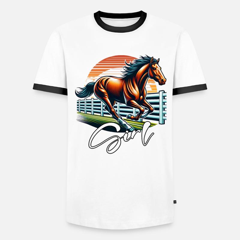 Irish Draught Mädchen Irisches Zugpferd Männer Kontrast-T-Shirt
