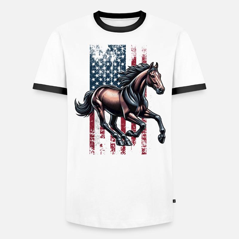 Irish Draught US Irisches Zugpferd Männer Kontrast-T-Shirt