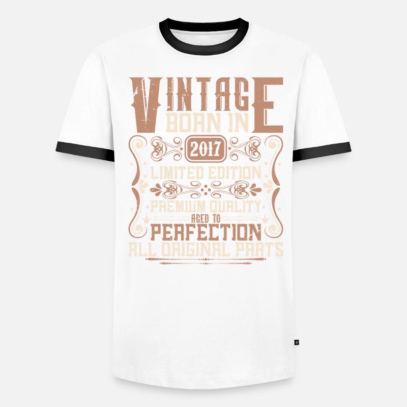 2017 Anniversaire Millésime 2017 Né Millésime 2017 T-shirt contrasté Homme
