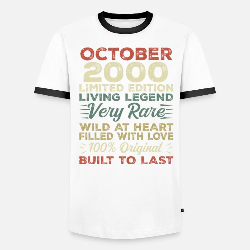 2000 Oktober 2000 Geburtstag Oktober 2000 Original Männer Kontrast-T-Shirt