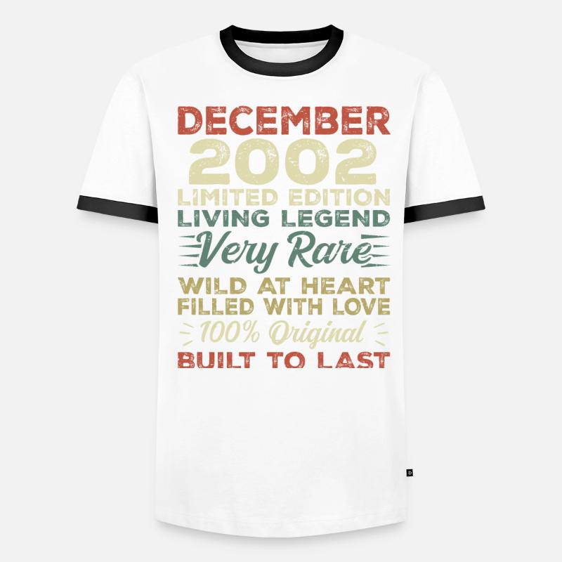 Décembre 2002 - anniversaire Décembre 2002 année T-shirt contrasté Homme