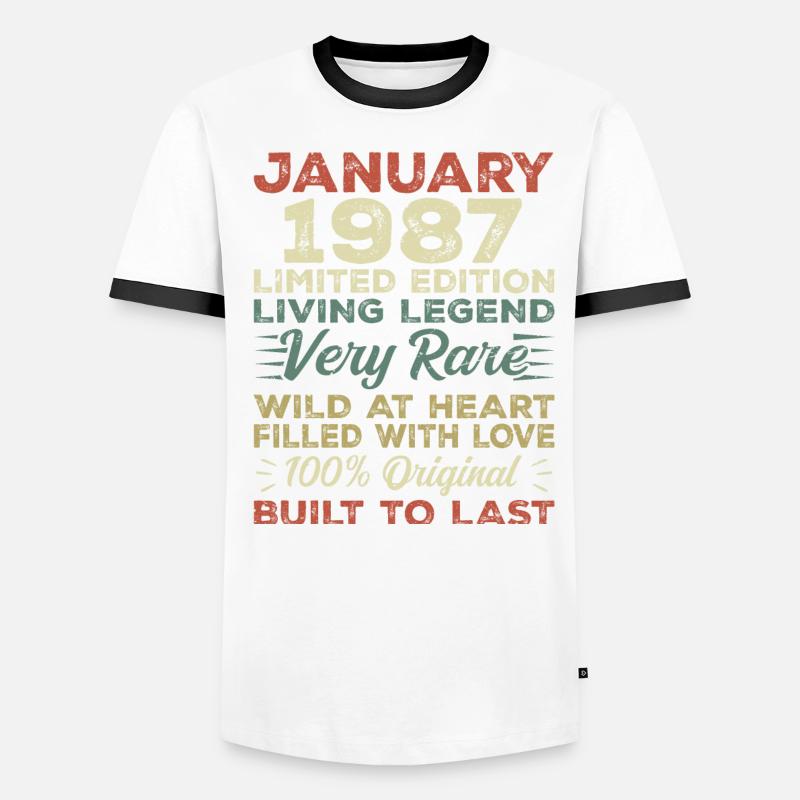 Januar 1987 Geburtstag - Januar 1987, January 1987 Männer Kontrast-T-Shirt