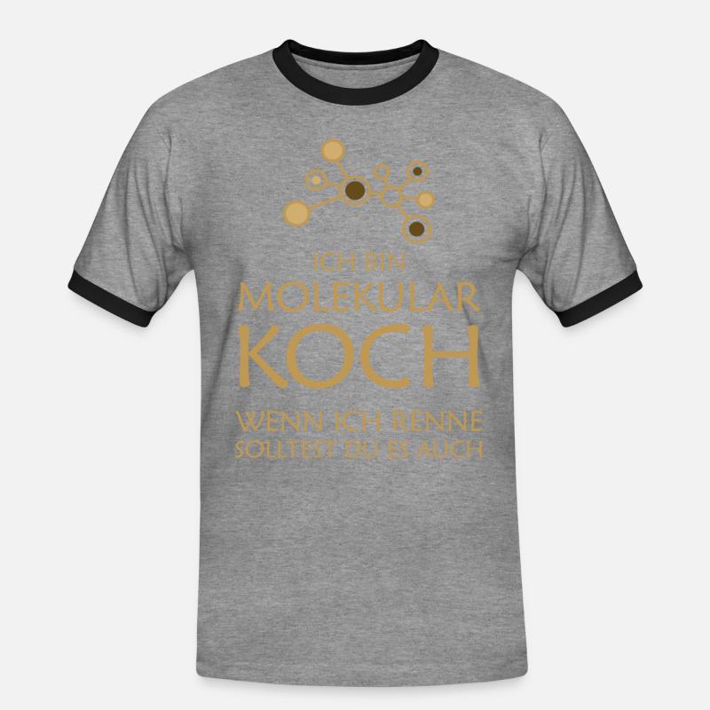 Molekular Koch Molekularküche Kochen Molekül - Männer Kontrast-T-Shirt - Grau meliert/Schwarz