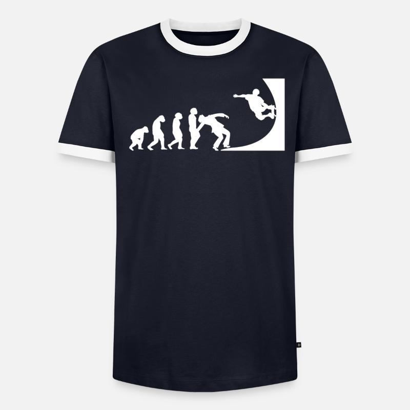 Evolution Skater Skateboard Skate halfpipe Men's Ringer Shirt