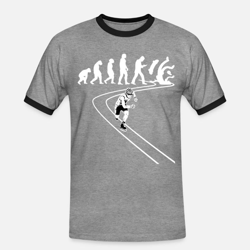Inline Skating Roller skater Inline Skater - Men's Ringer Shirt - heather grey/black