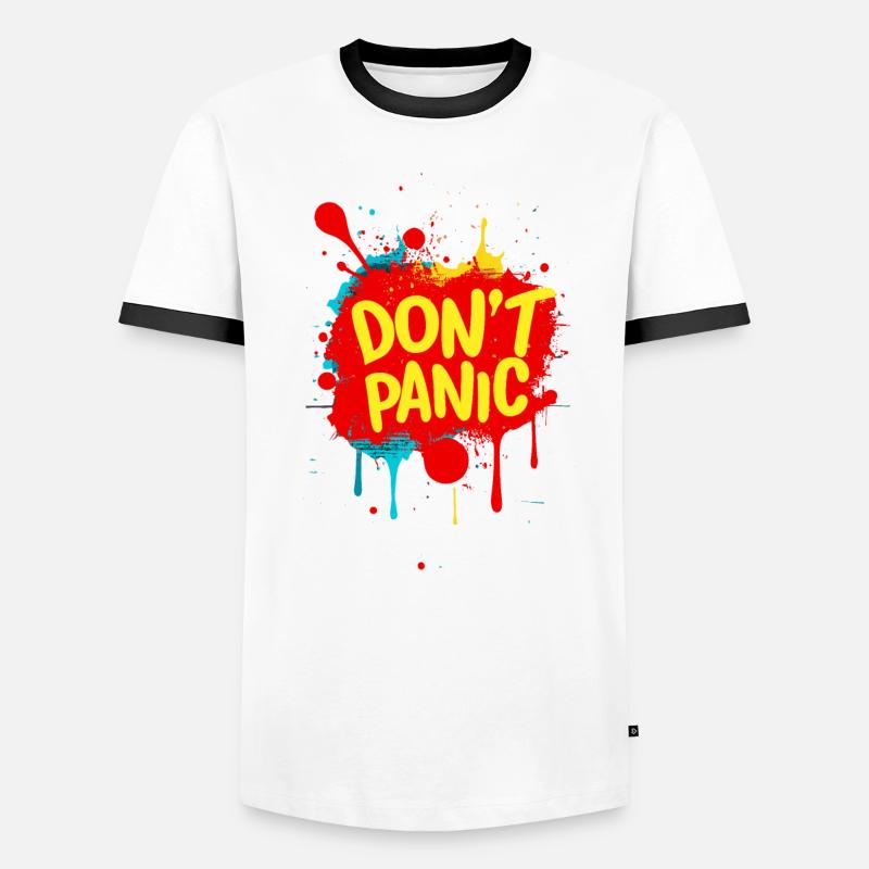Pas de panique ! Déclaration de citation de dicton drôle T-shirt contrasté Homme