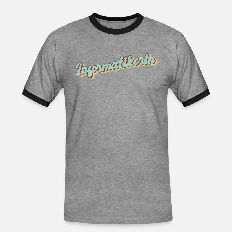 Programmierer Abschluss-Geschenk Informatikerin - Männer Kontrast-T-Shirt - Grau meliert/Schwarz