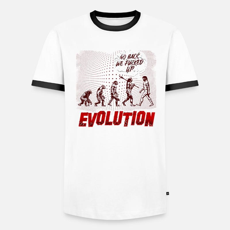 Evolution Mensch Lustig Männer Kontrast-T-Shirt