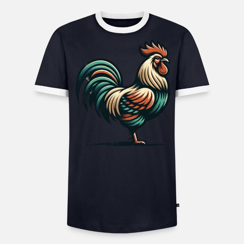Rustic Rooster Charm Men's Ringer Shirt