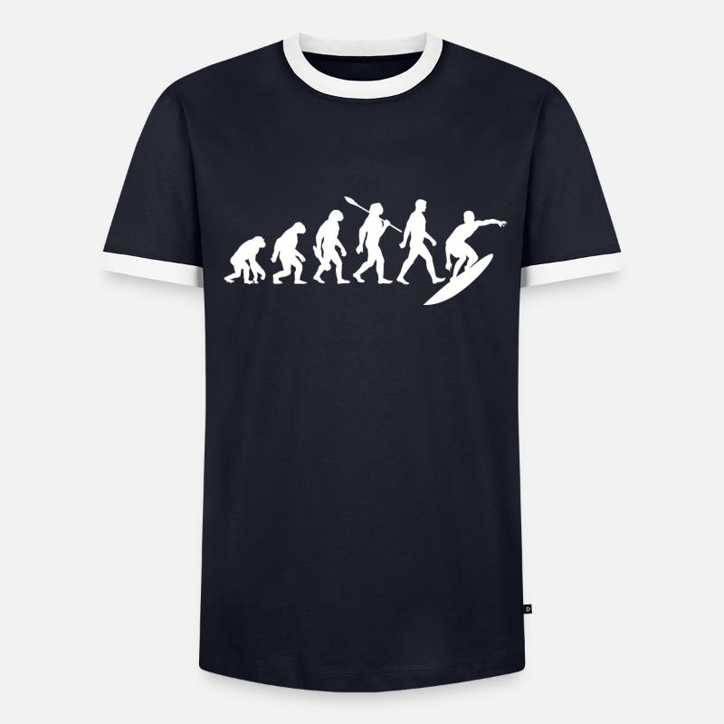 Evolution Surfer - Surfing - Surfboard - Men's Ringer Shirt - undefined