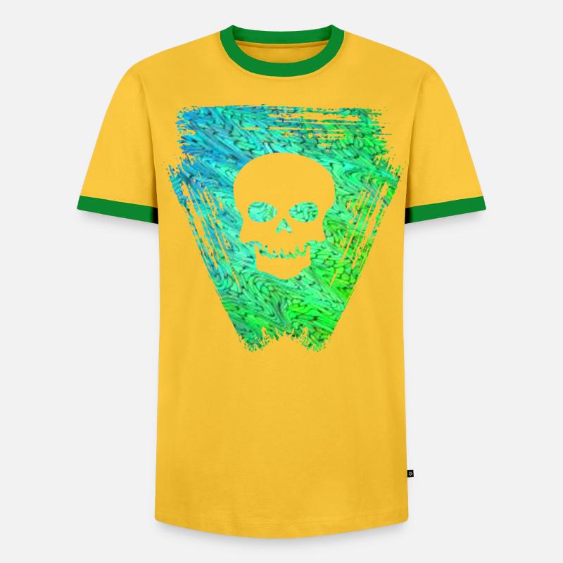 schädel 2 e 5 - Männer Kontrast-T-Shirt - Grau meliert/Schwarz
