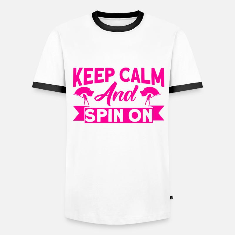 Restez calme et continuez à tourner Garde de drapeau Geschen T-shirt contrasté Homme