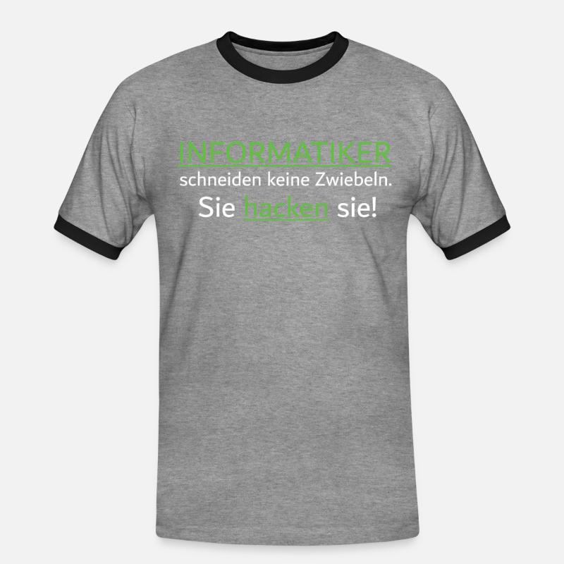 Informatiker Programmierer Hacker - Männer Kontrast-T-Shirt - Grau meliert/Schwarz