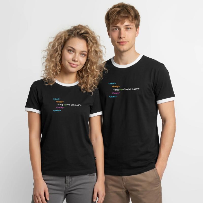programmeur html ordinateur nerd T-shirt contrasté Homme