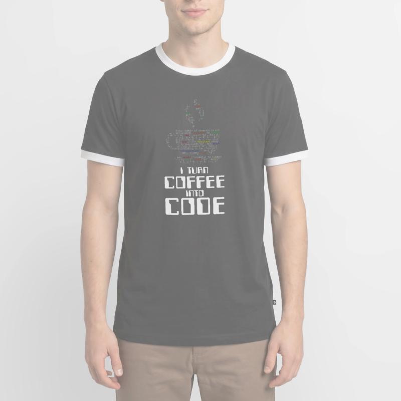 Ich verwandle Kaffee in Code-Codierer, der HTML-Geschenk codiert Männer Kontrast-T-Shirt