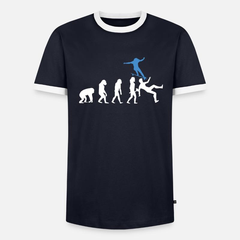 Skateboarder Evolution Skateboard Skateboarding Men's Ringer Shirt