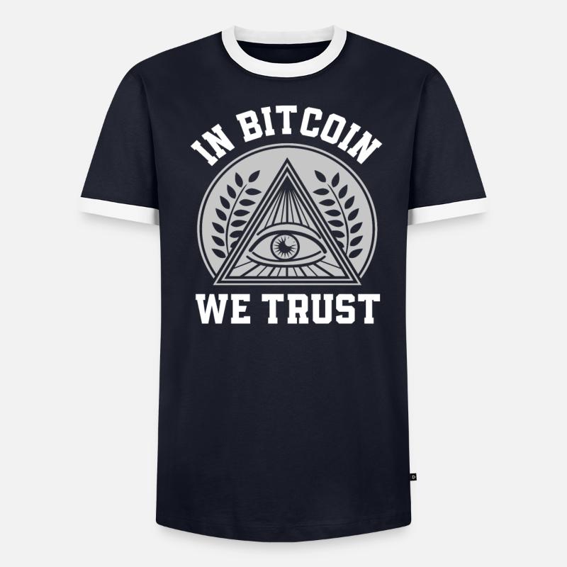 Bitcoin Cryptocurrency Gift CryptoTrader - Men's Ringer Shirt - undefined