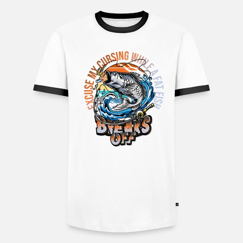 Excuse My Language While A Big Fish Break Off Männer Kontrast-T-Shirt