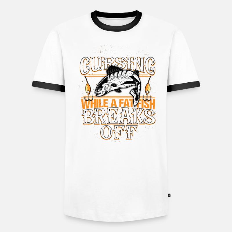 Excuse My Language While A Big Fish Break Off Männer Kontrast-T-Shirt