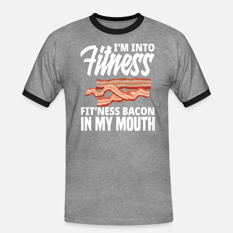 Bacon - Men's Ringer Shirt - heather grey/black