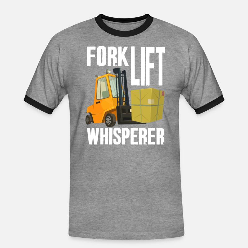 Gabelstapler Flüsterer - Männer Kontrast-T-Shirt - Grau meliert/Schwarz