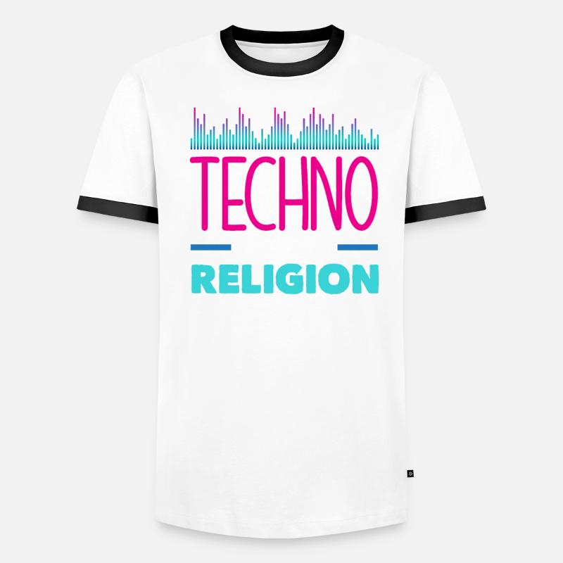 Techno Lover: Techno is my religion Men's Ringer Shirt
