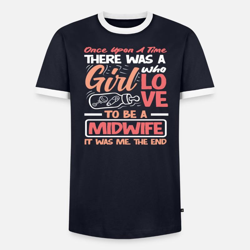 Einmal War Ein Mädchen Hebamme - Männer Kontrast-T-Shirt - undefined