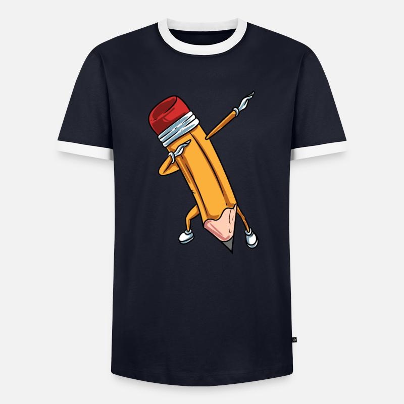 École de stylos à crayon T-shirt contrasté Homme