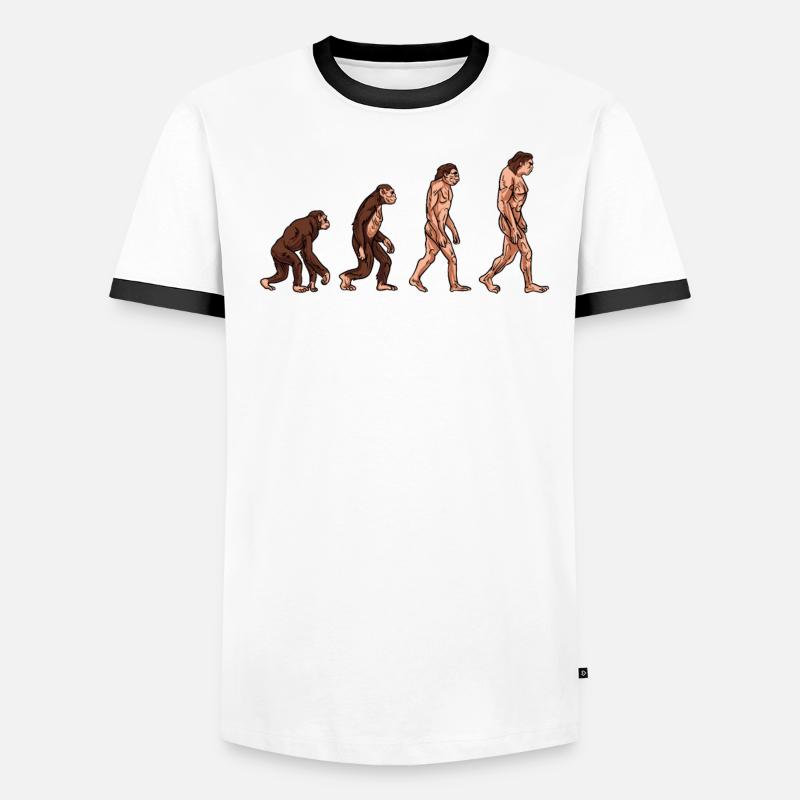 Menschliche Evolution Männer Kontrast-T-Shirt