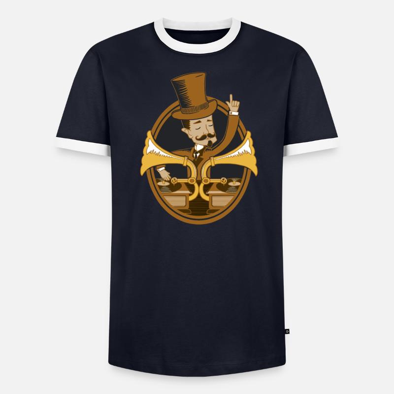 Retro dj vintage T-shirt contrasté Homme