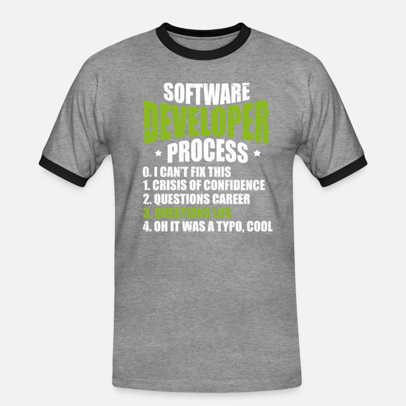Softwareentwickler Programmierer Software - Männer Kontrast-T-Shirt - Grau meliert/Schwarz