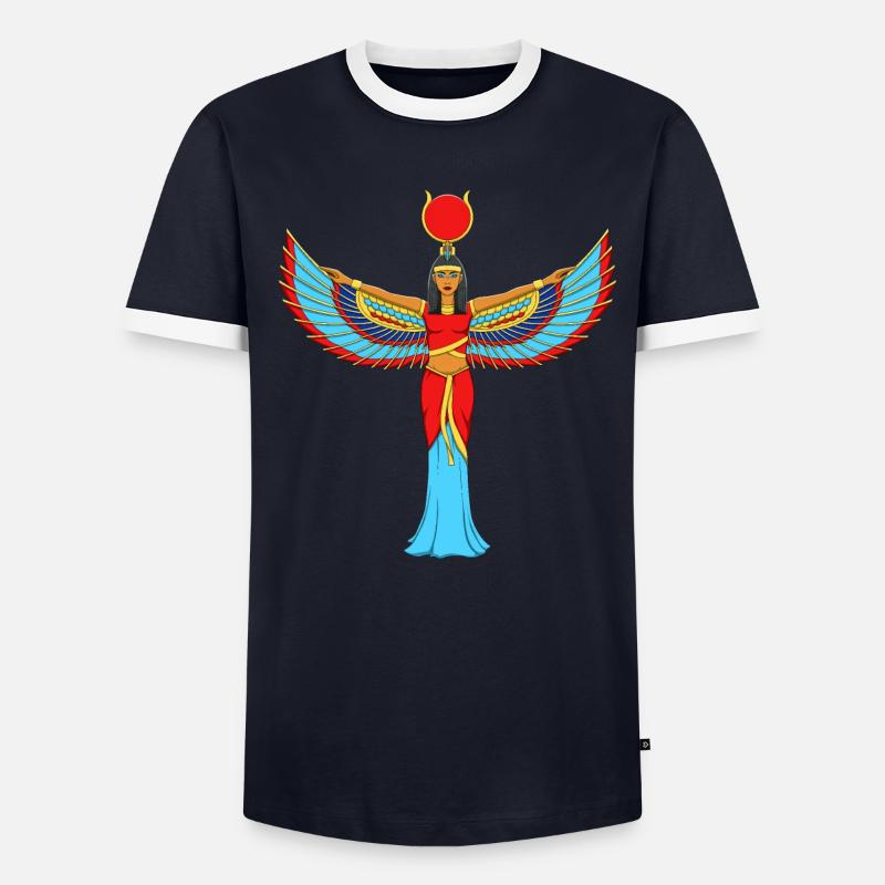 Déesse Pyramide Pharaon Égyptienne Égypte Ancienne T-shirt contrasté Homme